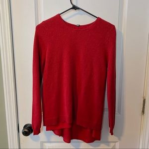 Shimmer Red Split Back Sweater